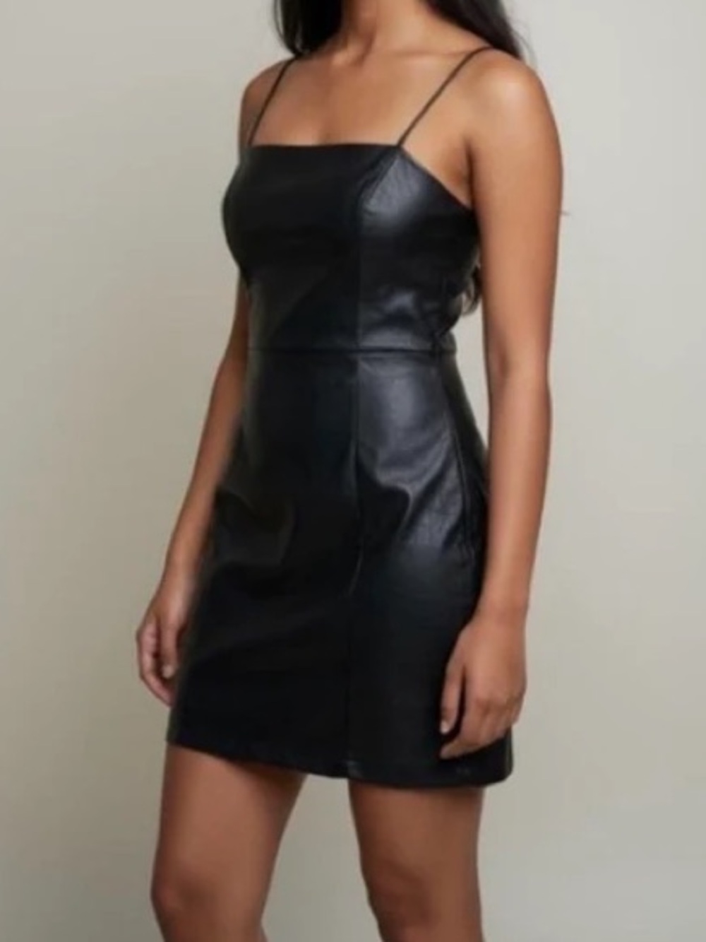 Faux Leather Mini Dress